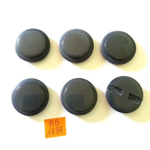 6 boutons en résine gris foncé - 30mm - ab1781
