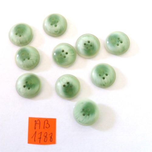10 boutons en résine vert - 15mm - ab1788