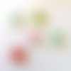 5 boutons fantaisies en bois - champignon multicolore à pois blanc - 23x23mm - bri463 n°6