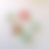 5 boutons fantaisies en bois - champignon multicolore à pois blanc - 23x23mm - bri463 n°7