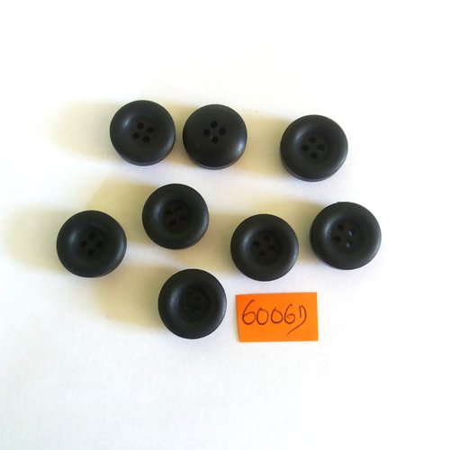 8 boutons en résine noir - vintage - 18mm - 6006d