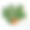 9 boutons en résine vert et blanc - vintage - 21x21mm - 6102d