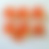 6 boutons en résine orange - vintage - 27mm - 6103d