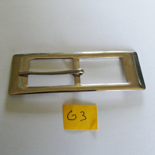 1 boucle de ceinture en métal argenté - 87x30mm - g3