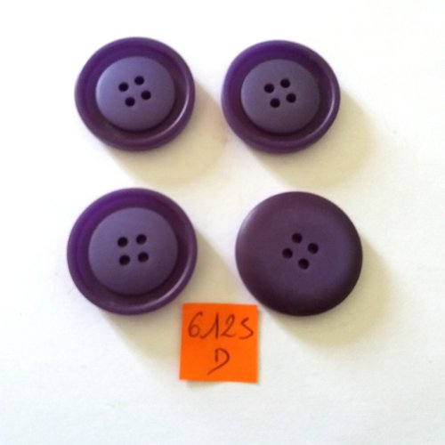 4 boutons en résine violet - vintage - 30mm - 6125d