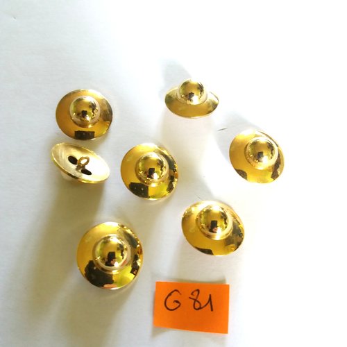 7 boutons en métal doré - vintage - 18mm - g81
