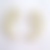 Écusson à coudre - tissu et perle blanche - 11x5,5cm - e106