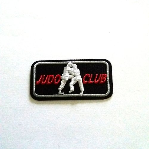 Thermocollant - judo club - noir et blanc - 58x30mm - écusson à coudre - e111