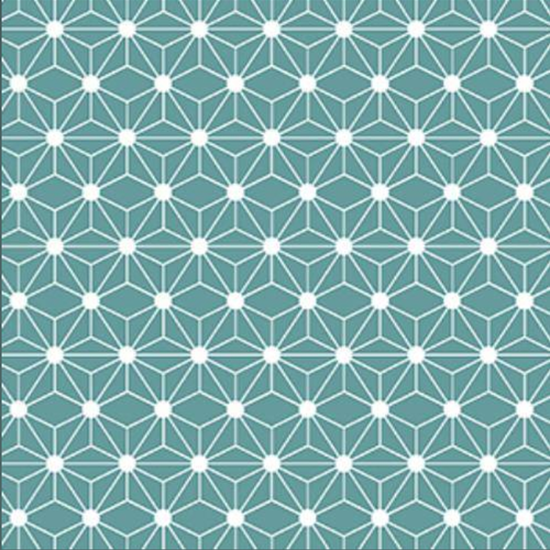 Coupon tissu coton – étoile graphique bleu - 40x50cm