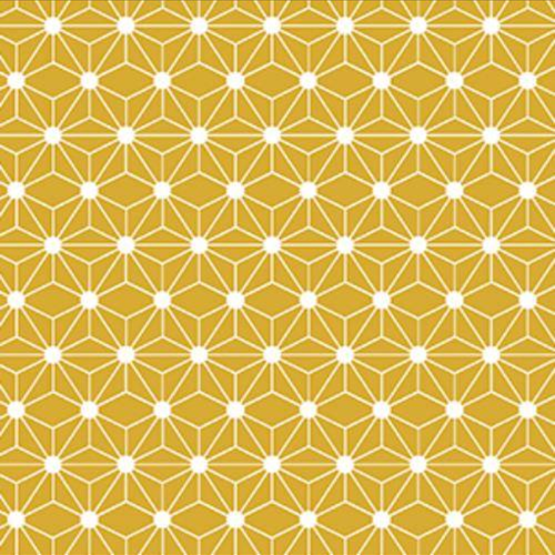 Coupon tissu coton – étoile graphique jaune - 40x50cm
