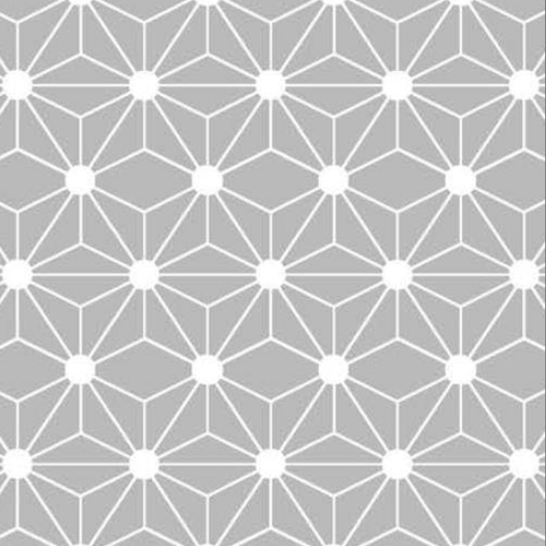 Coupon tissu coton – grosse étoile graphique gris - 40x50cm