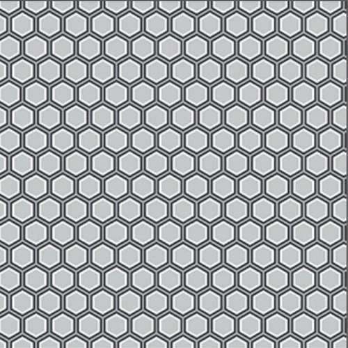 Coupon tissu coton – héxagone gris / géométrique - 40x50cm