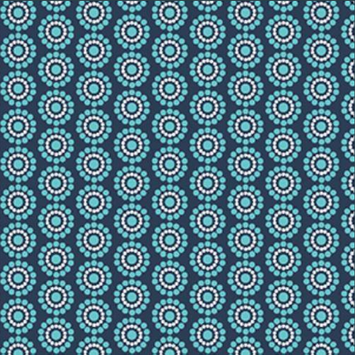 Coupon tissu coton – fleur bleu - 40x50cm