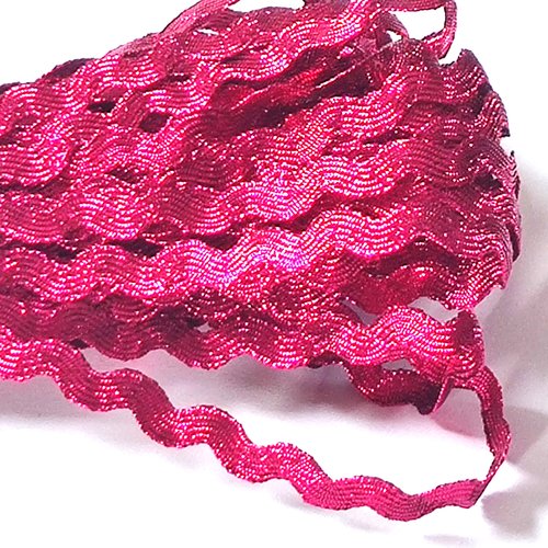 Croquet métallisé rose fushia - polyester - 5mm - vendu au mètre