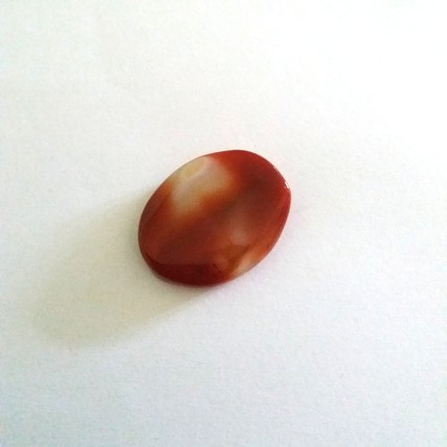 1 perle en agate - 1 perle gemmle - beige et marron - 40x30mm - 760div n°1