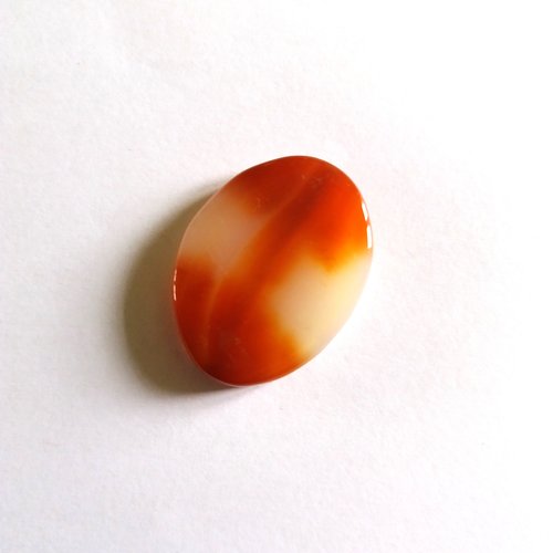 1 perle en agate - 1 perle gemme - beige et marron - 40x30mm - 760div n°5
