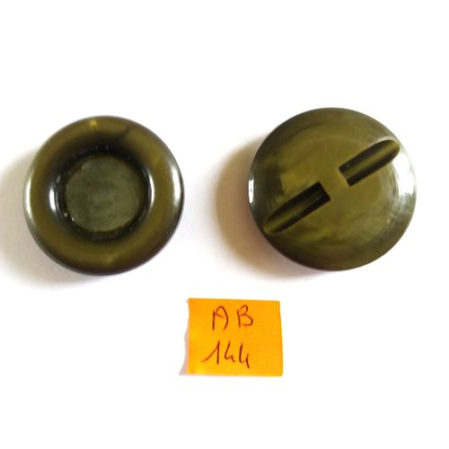 2 boutons en résine vert - 33mm - ab144