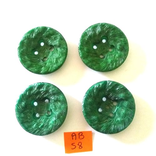 4 boutons en résine vert - 40mm - ab58