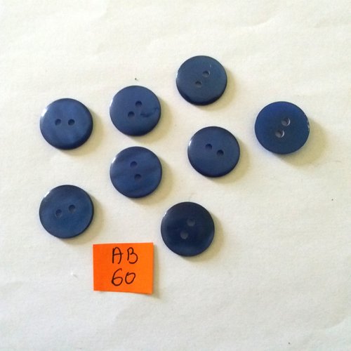 8 boutons en résine bleu - 18mm - ab60