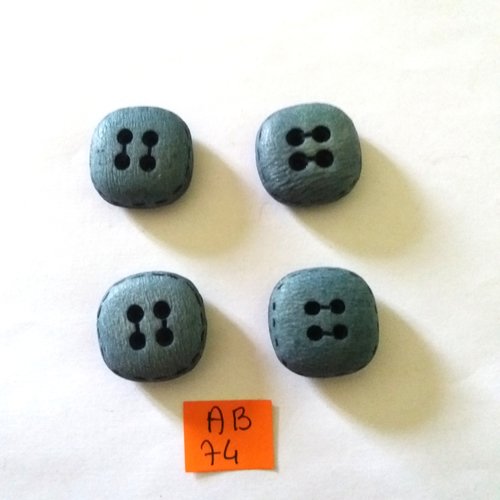4 boutons en résine bleu/vert - 25mm - ab74