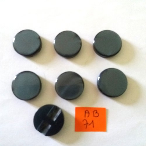 7 boutons en résine bleu/vert - 21mm - ab71