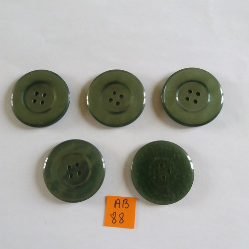5 boutons en bakélite vert - 40mm - ab88