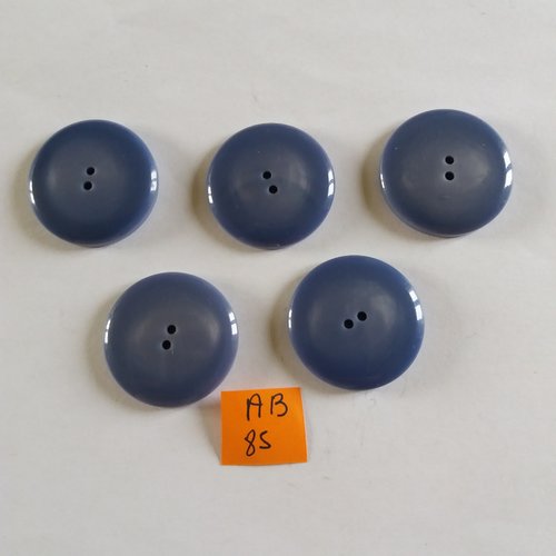 5 boutons en résine bleu - 28mm - ab85