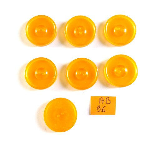 7 boutons en résine orange - 27mm - ab96