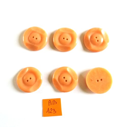 6 boutons en résine rose - 27mm - ab123