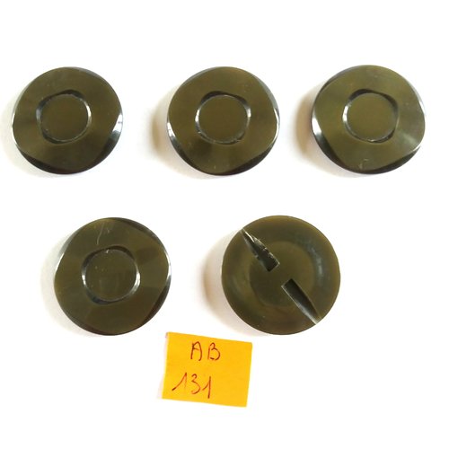 5 boutons en résine vert - 34mm - ab131