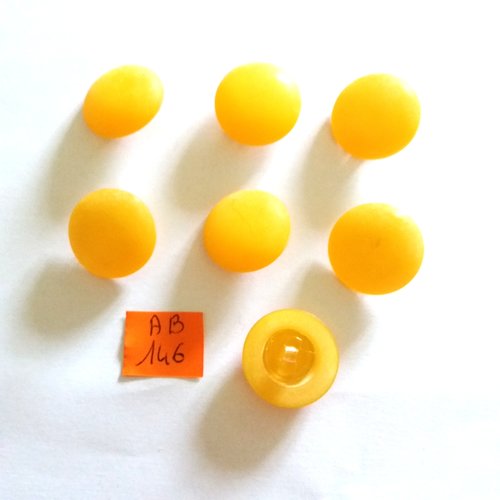 6 boutons en résine orange - 22mm - ab146