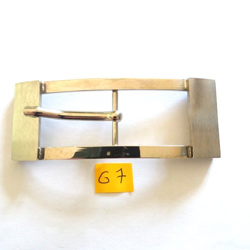 1 boucle de ceinture en métal argenté - 99x39mm - g7
