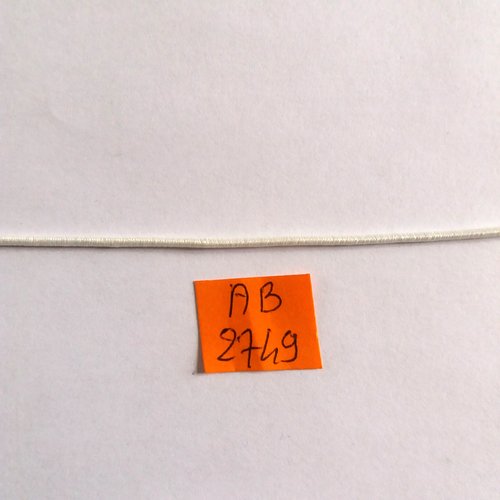 2m d'élastique blanc - polyester - 1,5mm - ab2749