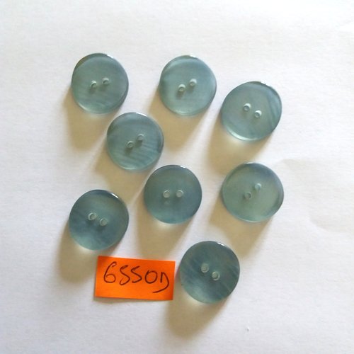 8 boutons en résine bleu - vintage - 18mm - 6550d