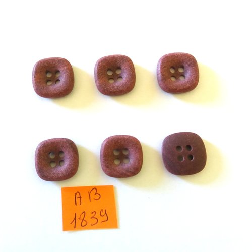 6 boutons en résine violet - 16x16mm - ab1839