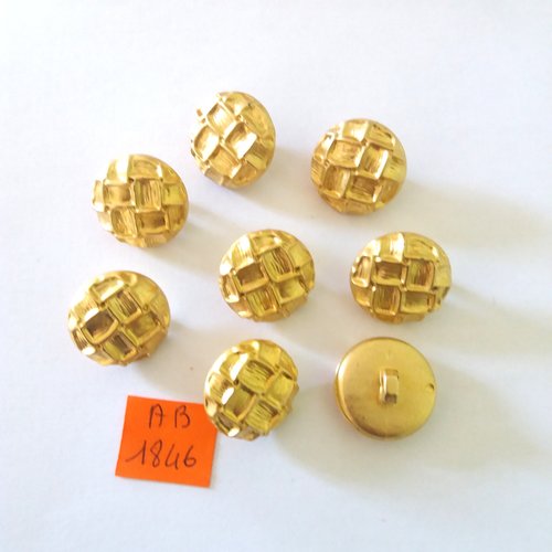 8 boutons en résine doré - 20mm - ab1846