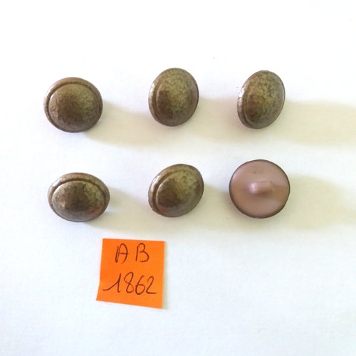 6 boutons en résine gris - 15mm - ab1862
