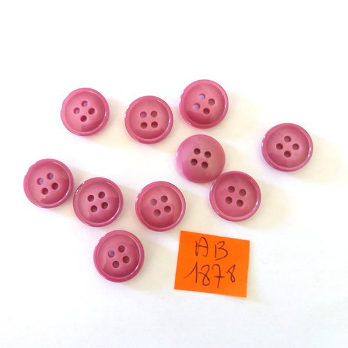 10 boutons en résine mauve - 14mm - ab1878