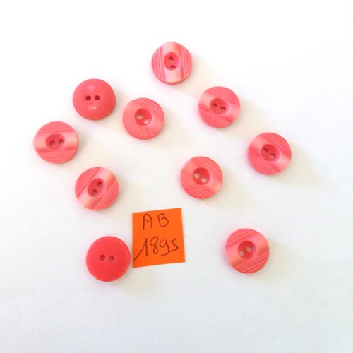 10 boutons en résine rose - 14mm - ab1895