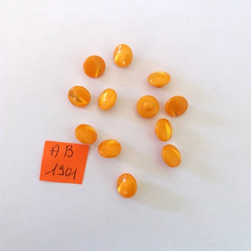 12 boutons en résine orange - 10mm - ab1901