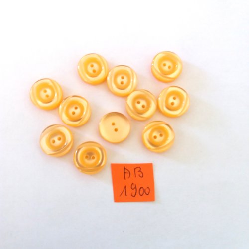 11 boutons en résine orange - 14mm - ab1900
