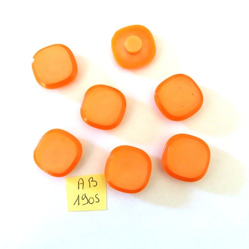 7 boutons en résine orange - 20x20mm - ab1905