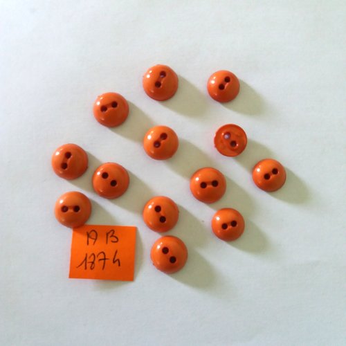 13 boutons en résine orange foncé - 11mm - ab1874