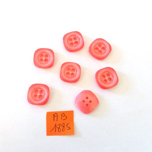 6 boutons en résine rose - 19x19mm - ab1885