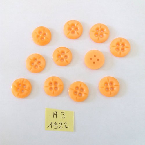 9 boutons en résine orange - 17mm - ab1922