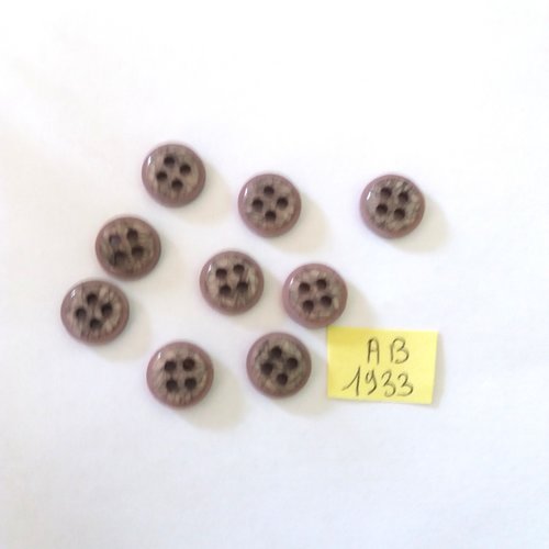 9 boutons en résine gris - 13mm - ab1933