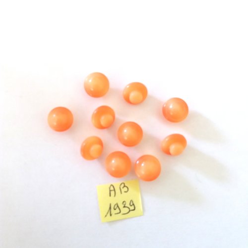 10 boutons en résine orange - 10mm - ab1939