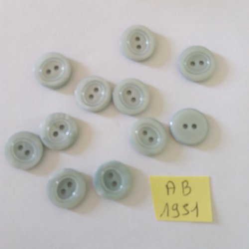 11 boutons en résine bleu - 14mm - ab1951