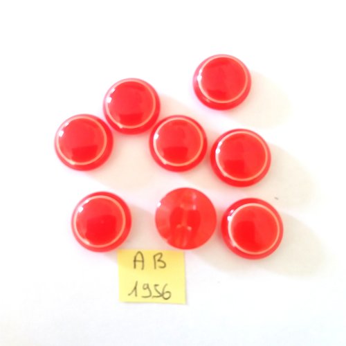 8 boutons en résine rouge - 18mm - ab1956