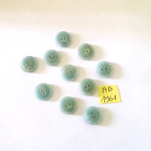 10 boutons en résine vert/bleu - 12mm - ab1961